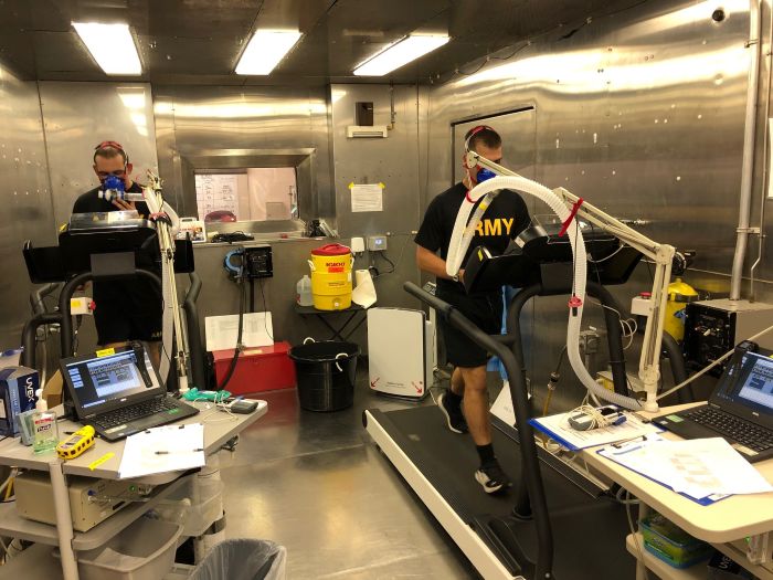 volunteers in a hypobaric chamber